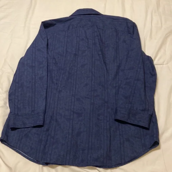 Ralph Lauren Blue Button Down Shirt XL Textured 3/4 Sleeve Classic Lightweight - Picture 5 of 10
